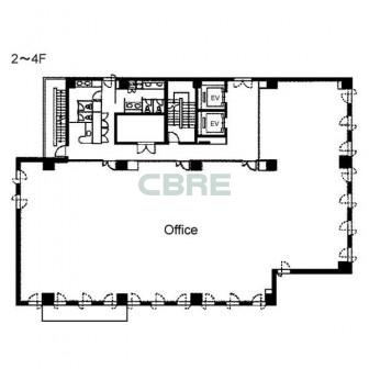 2階〜4階 平面図