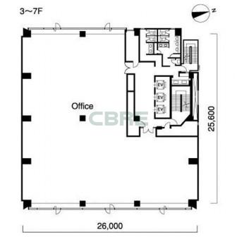 3階〜7階 平面図