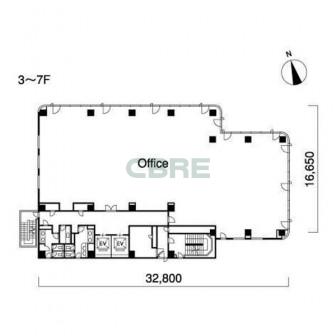 3階〜7階 平面図