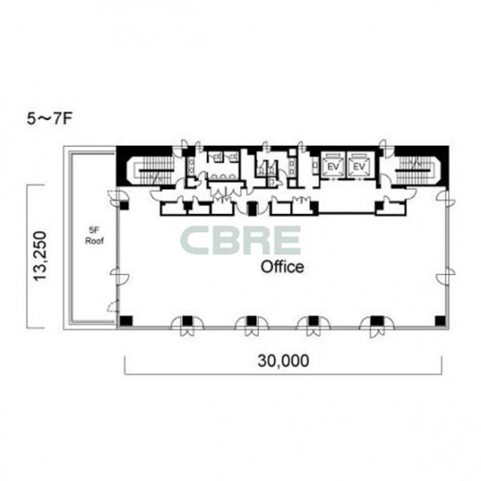 5階〜7階 平面図
