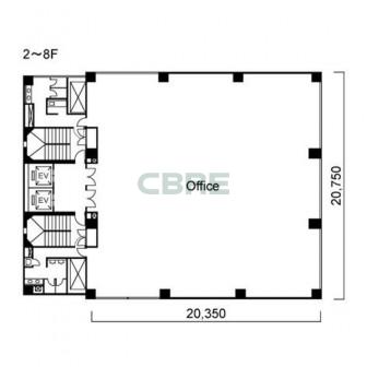 2階〜8階 平面図