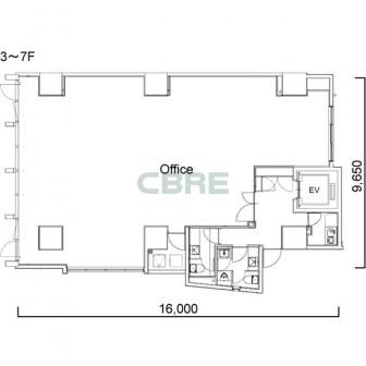 3階〜7階 平面図