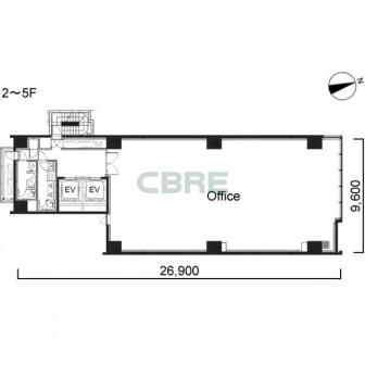 2階〜5階 平面図