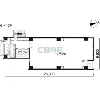 6階〜12階 平面図