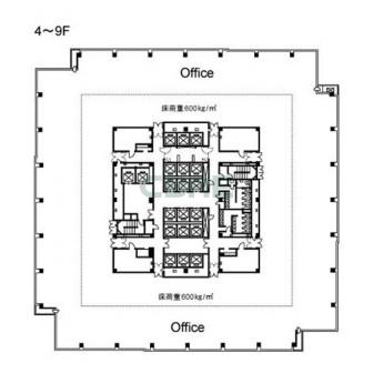 4階〜9階 平面図