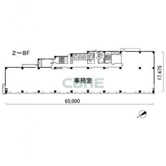 2階〜8階 平面図