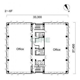 2階〜6階 平面図