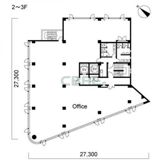 【CBRE】オーロラビルの空室情報（3階 / 146.81坪） 仲介賃貸オフィス・事務所