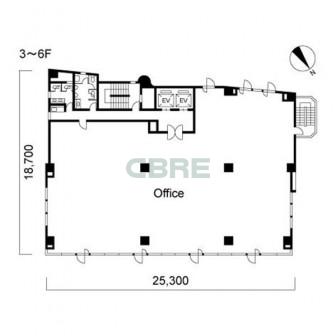 3階〜6階 平面図