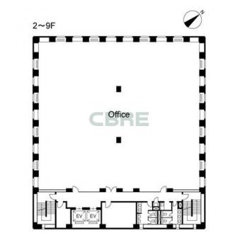 2階〜9階 平面図