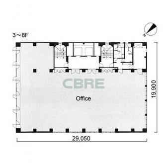 3階〜8階 平面図