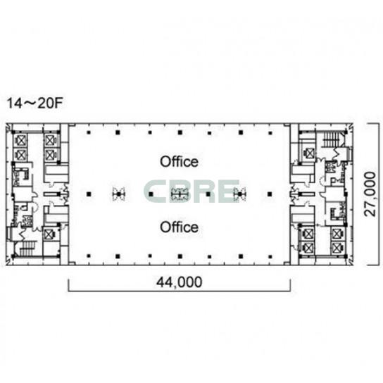 14階〜20階 平面図