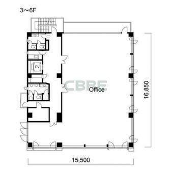 3階〜6階 平面図