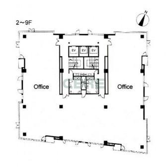 2階〜9階 平面図
