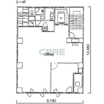 2階〜4階 平面図
