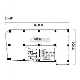 2階〜8階 平面図