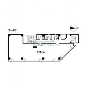 3階〜8階 平面図