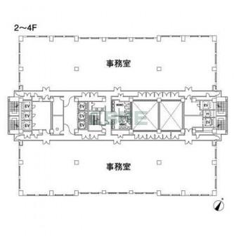 2階〜4階 平面図