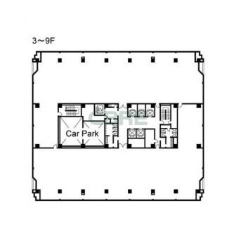 3階〜9階 平面図