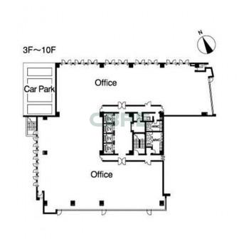 3階〜10階 平面図