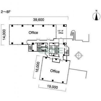 2階〜8階 平面図