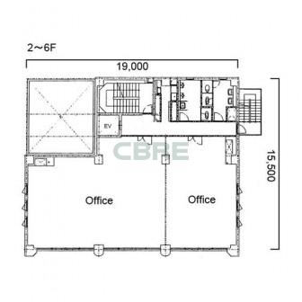 2階〜6階 平面図