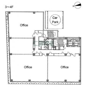 3階〜4階 平面図