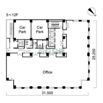 5階〜12階 平面図