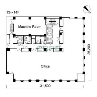 13階〜14階 平面図