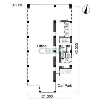 3階〜11階 平面図