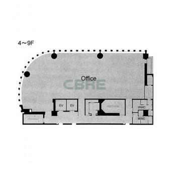 4階〜9階 平面図