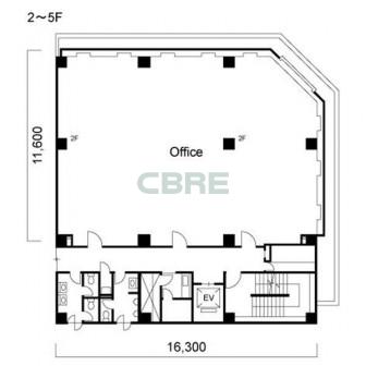 2階〜5階 平面図
