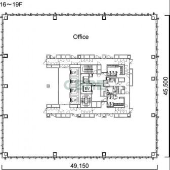 16階〜19階 平面図