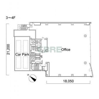3階〜4階 平面図