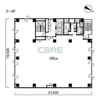 3階〜4階 平面図
