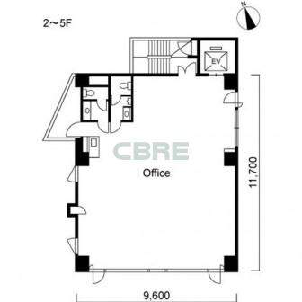 2階〜5階 平面図
