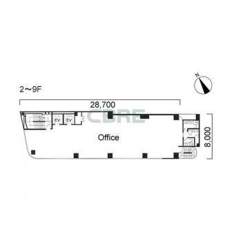 2階〜9階 平面図