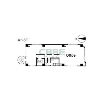 4階〜8階 平面図