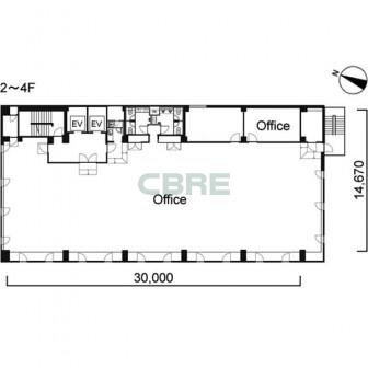 2階〜4階 平面図