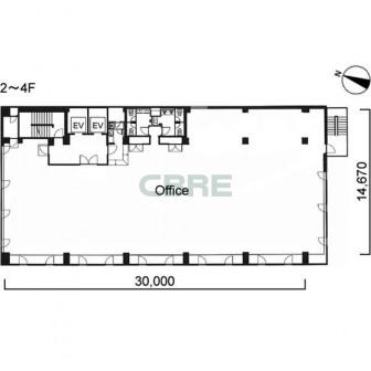 2階〜4階 平面図