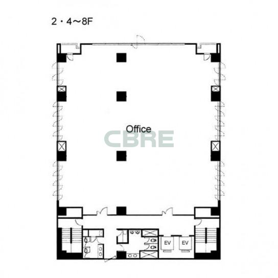 2階〜4階 平面図