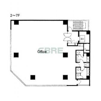 2階〜7階 平面図