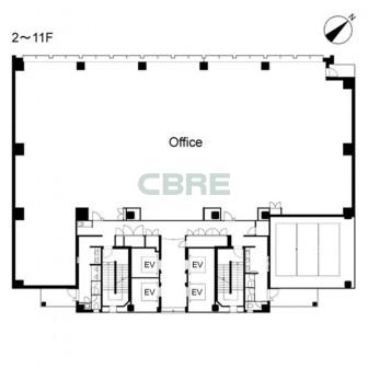 2階〜11階 平面図