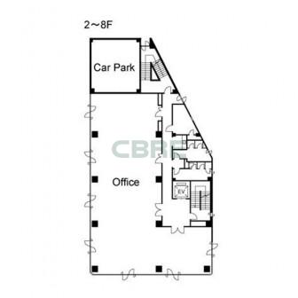 2階〜8階 平面図