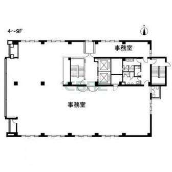 4階〜9階 平面図