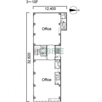3階〜10階 平面図