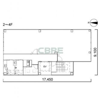 2階〜4階 平面図