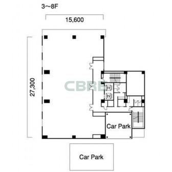 3階〜8階 平面図