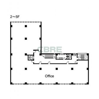 2階〜5階 平面図