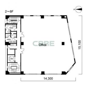 2階〜8階 平面図
